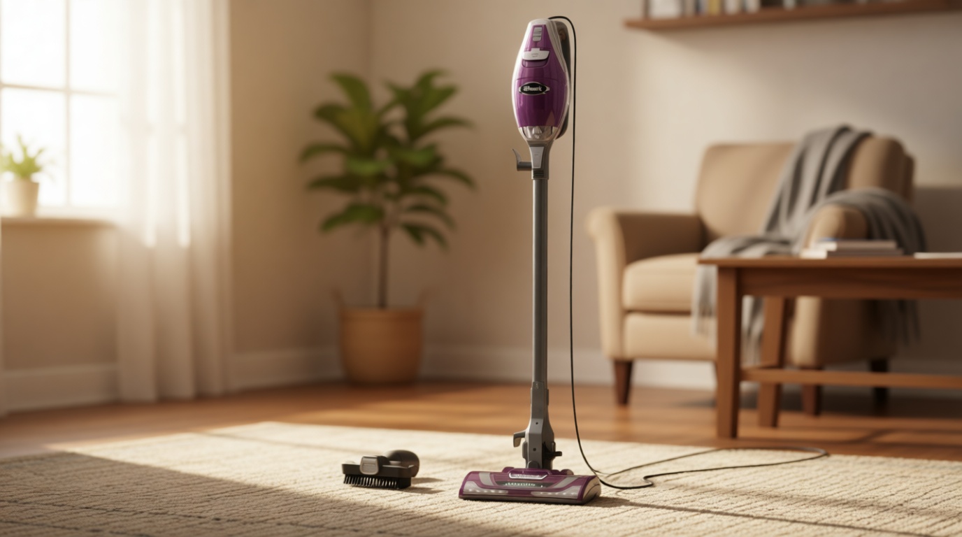 Shark HV322 Rocket Pet Plus Corded Stick Vacuum with LED Headlights, XL Dust Cup, Lightweight, Perfect for Pet Hair Pickup, Converts to a Hand Vacuum, with (2) Pet Attachments, Bordeaux/Silver