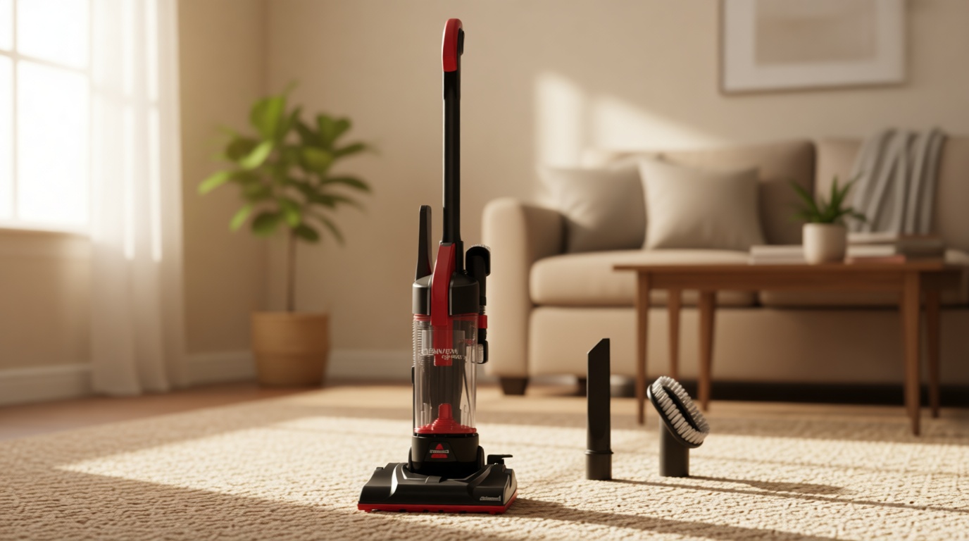 Bissell CleanView Compact Upright Vacuum, Fits in Dorm Rooms & Apartments, Lightweight with Powerful Suction and Removable Extension Wand, 3508
