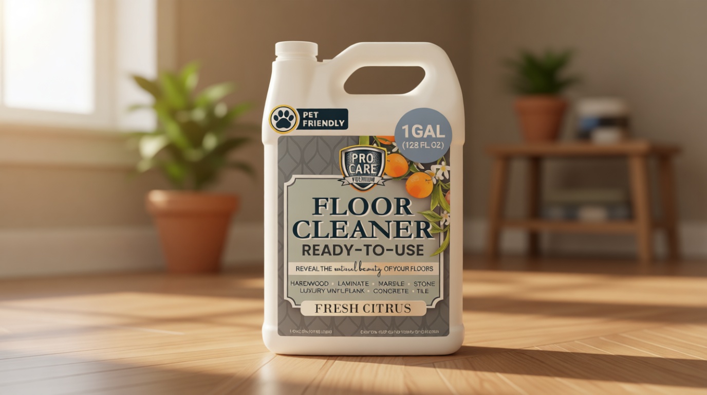 ProCare Floor Cleaner (Made in USA) | Tile, Stone, Laminate, Vinyl & Natural Wood Floor Cleaner for Mopping, Household Supplies, Cleaning Solution with Citrus Aroma - 1 Gal (128 Fl Oz) [Amazon-developed Certification] Compact by Design