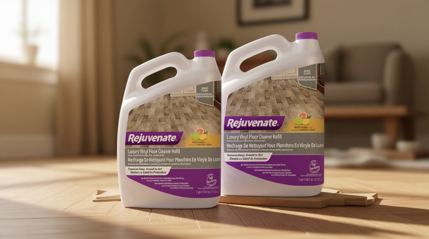 Rejuvenate Luxury Vinyl Floor Cleaner Refill, 1 Gallon, Gently Cleans and Revitalizes Luxury Vinyl Floors, 2 Pack
