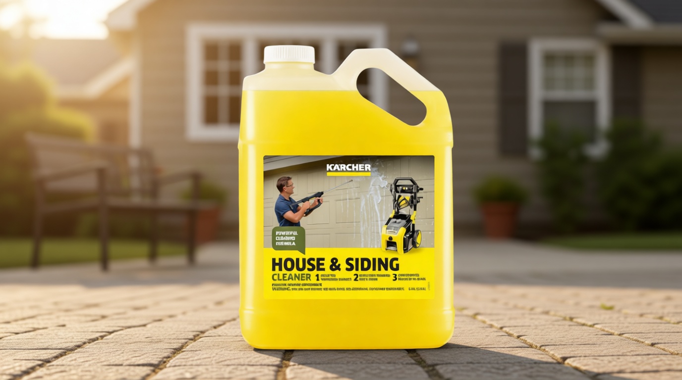 Kärcher House & Siding Cleaner, Removes Dirt, and Grime, Highly Concentrated, Makes up to 40 gal of Cleaner, Readily Biodegradable, For Pressure Washers