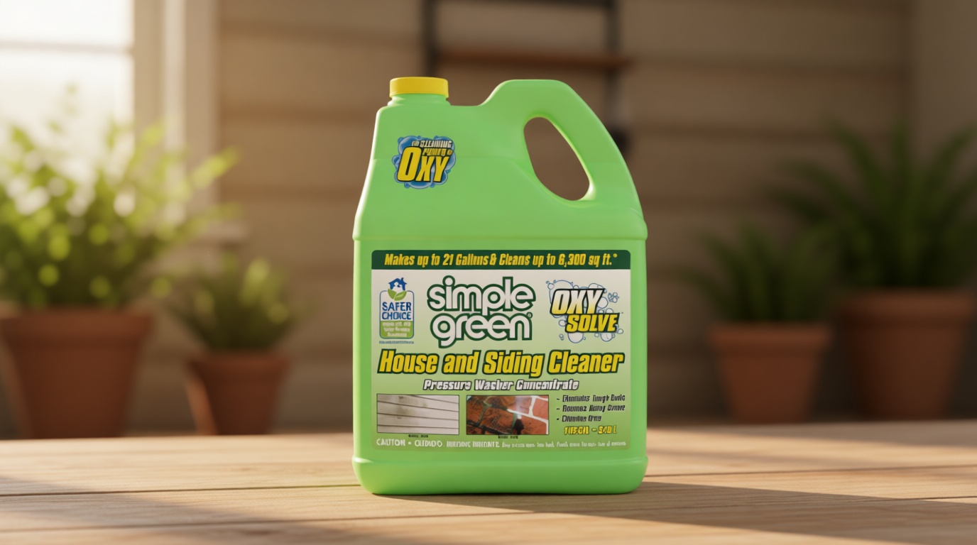 Oxy Solve House and Siding Pressure Washer Cleaner - Removes Stains from Mold & Mildew on Vinyl, Aluminum, Wood, Brick, Stucco - Concentrate 1 Gal. U.S. EPA Safer Choice [Amazon-developed Certification] Compact by Design