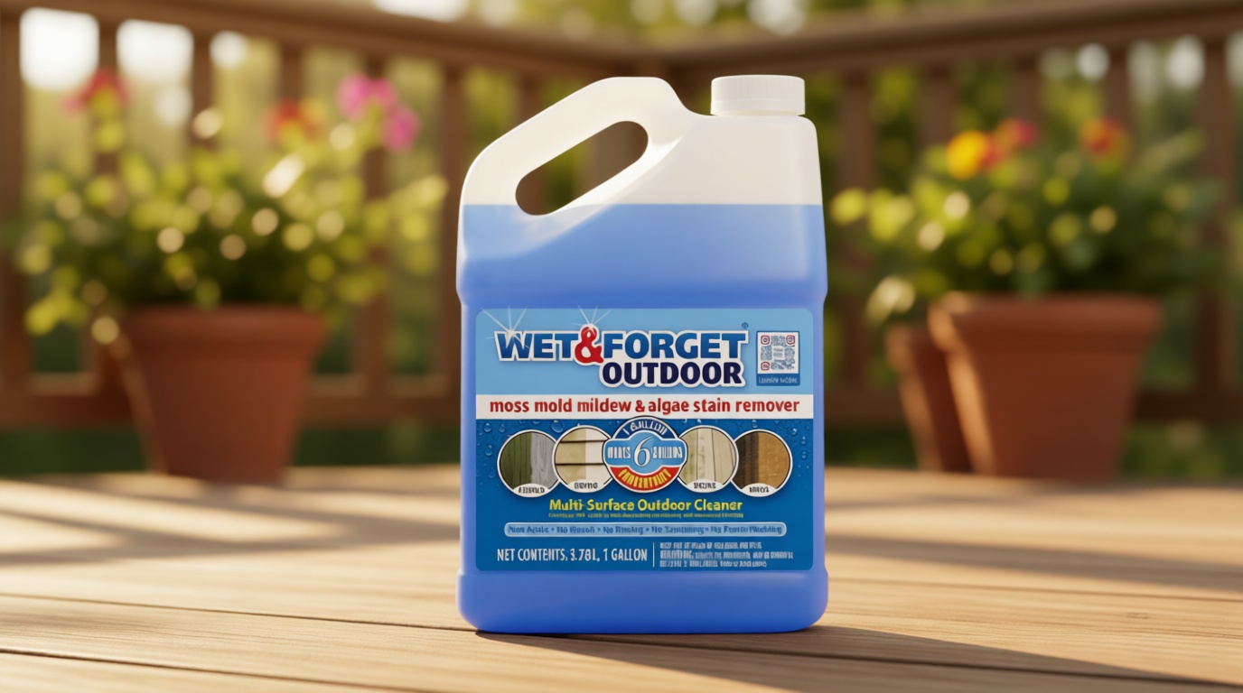 Wet & Forget Moss, Mold, Mildew, & Algae Stain Remover Multi-Surface Outdoor Cleaner Concentrate, Original, 128 Fluid Ounces