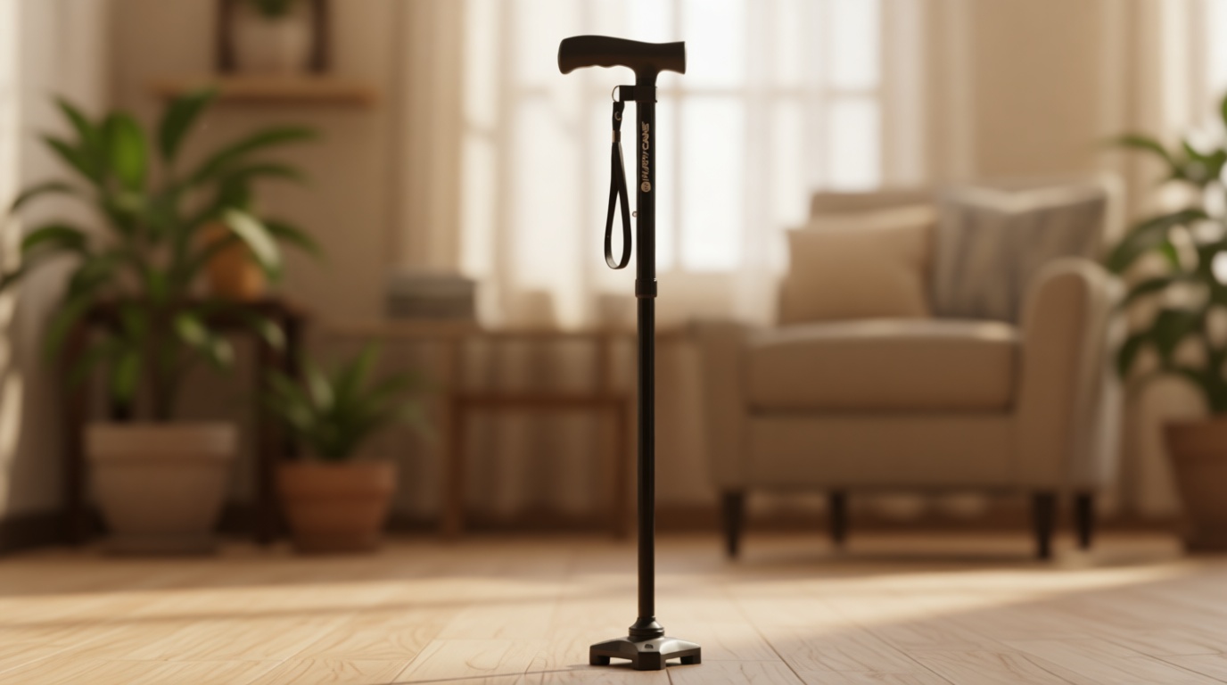 HurryCane Freedom Edition Foldable Walking Cane with T Handle