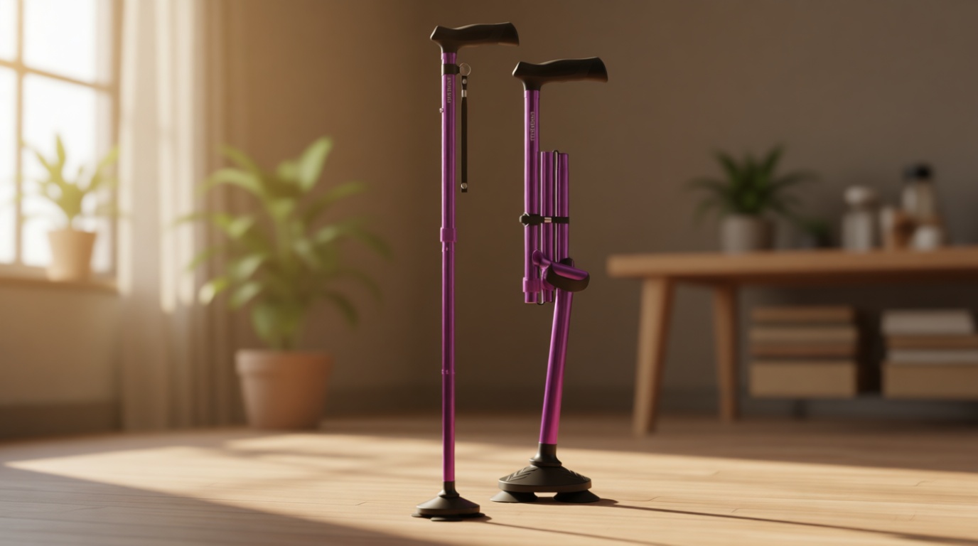 HONEYBULL Walking Cane for Men & Women Foldable, Adjustable, Heavy Duty, Free Standing, All Terrain, Collapsible Walking Sticks for Seniors & Adults