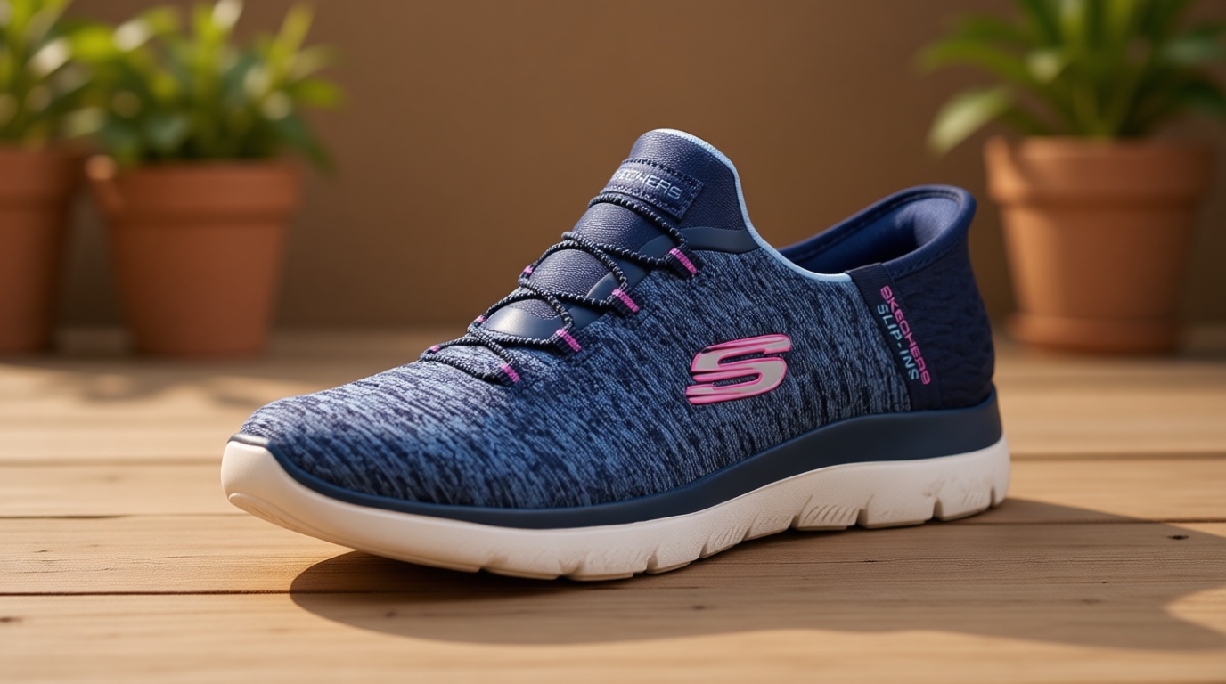 Skechers Women's Summits - Dazzling Haze Hands-Free Slip-Ins - Memory Foam Insole, Heel Pillow, Vegan Materials Sneaker