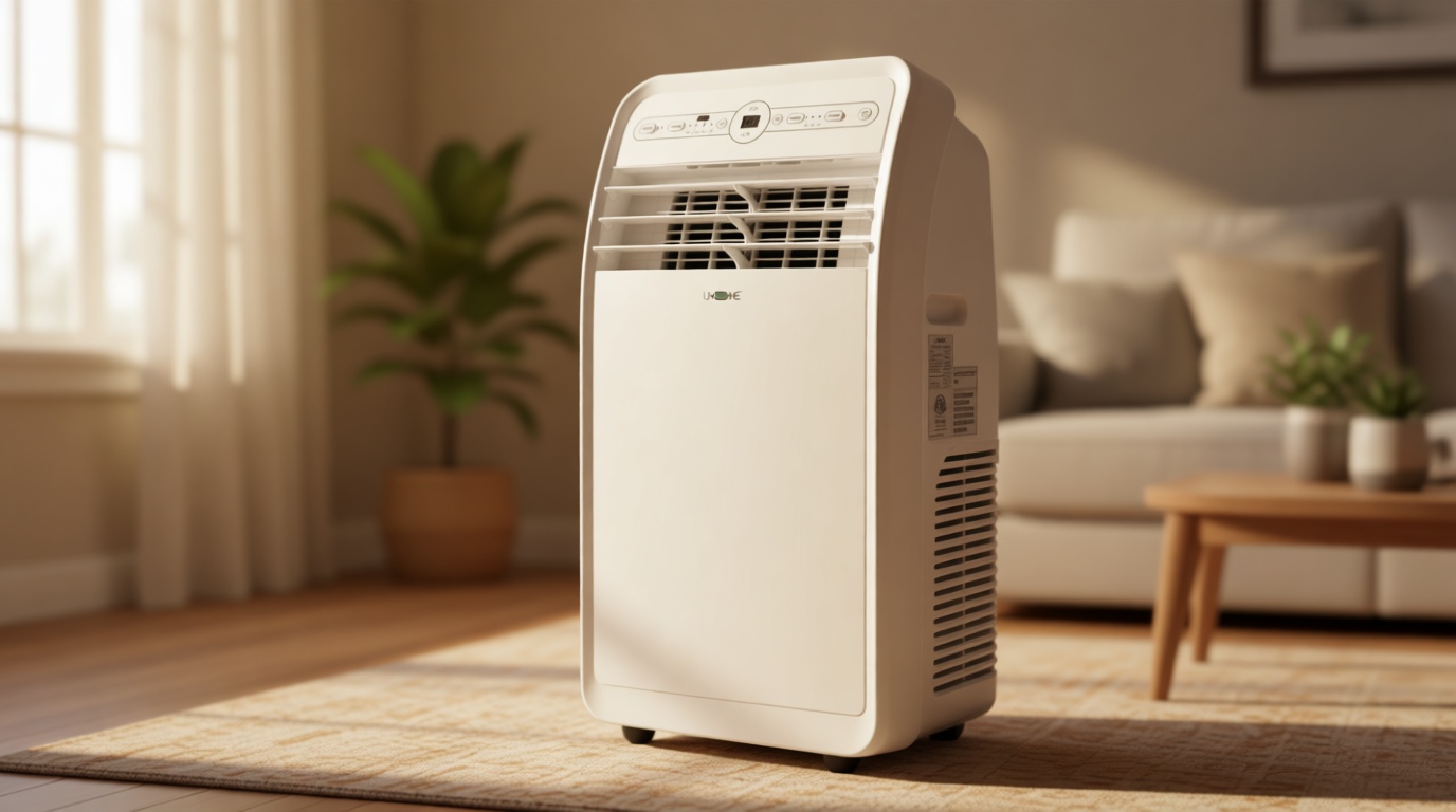 Uhome 12000 BTU Portable Air Conditioner w/Heater up to 450 Sq. Ft, Ac Heater Combo Window Unit, Portable AC Unit with Dehumidifier & Fan, Cools & Heats,Remote Control and Window Kit Included,White