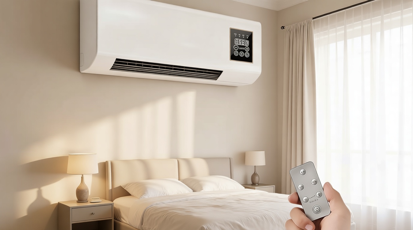 Portable Wall Air Conditioner Fan 2 In 1 Wall Mounted Heating System, Quiet Ac Fan Heater Combo Unit for Living Room Bedroom Office, Smart Air Conditioner with Remote Control(White)