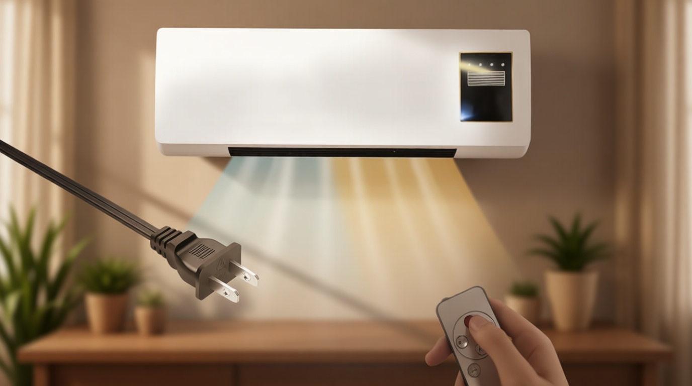Wall Heater and Air Conditioner Combo, Portable Wall Mounted Air Conditioners, Quiet Remote-Controlled Air Conditioner, Wall AC Unit No Windows Needed, for Living Room Bedroom Office