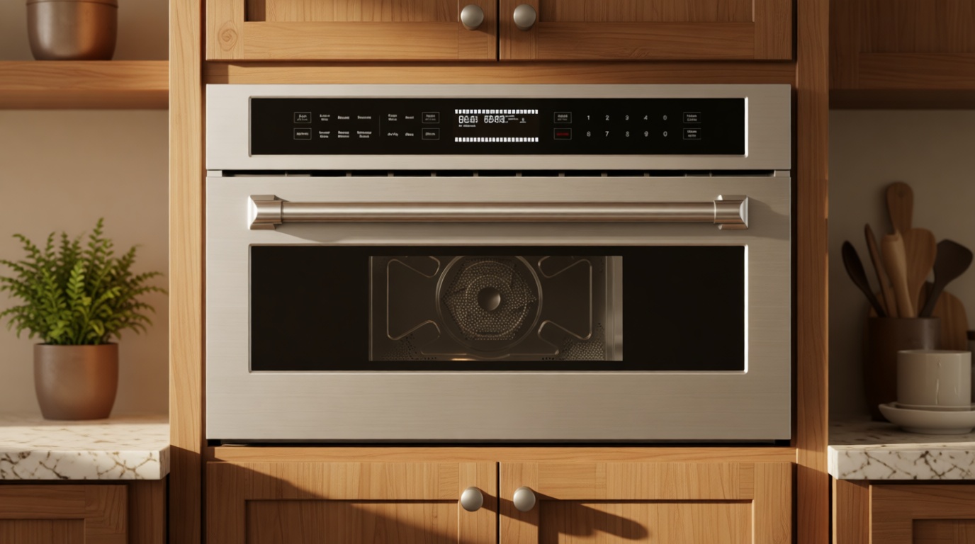 AAOBOSI 30 Inch Built-in Microwave and Convection Oven Combination, 1.6 Cu. Ft. Wall Oven Microwave Combos, Stainless Steel Finish, Touch Control LCD Display, Sensor Cook