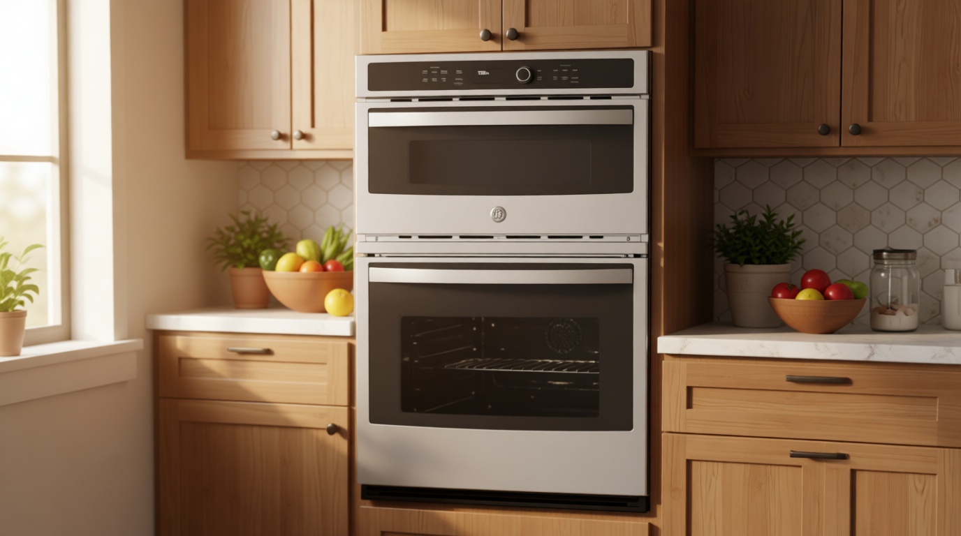 GE PK7800SKSS Electric Combination Wall Oven, Solid Black