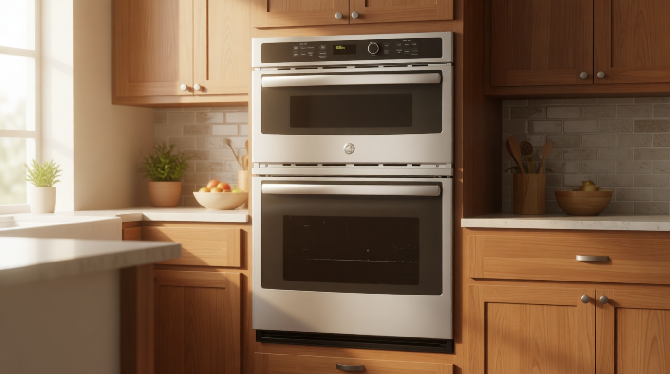 GE JK3800SHSS Combination Wall Oven 4.3 cu. ft. Oven Capacity, 1.7 cu. ft. Microwave, Sensor Cooking Controls, Bake Element, Broil Element, Glass Touch Controls - Stainless