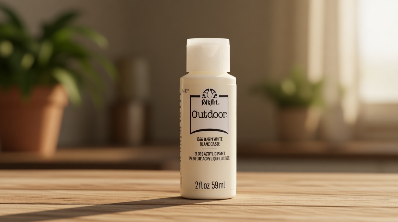 FolkArt Outdoor Acrylic Paint in Assorted Colors (2 Ounce), 1656 Warm White