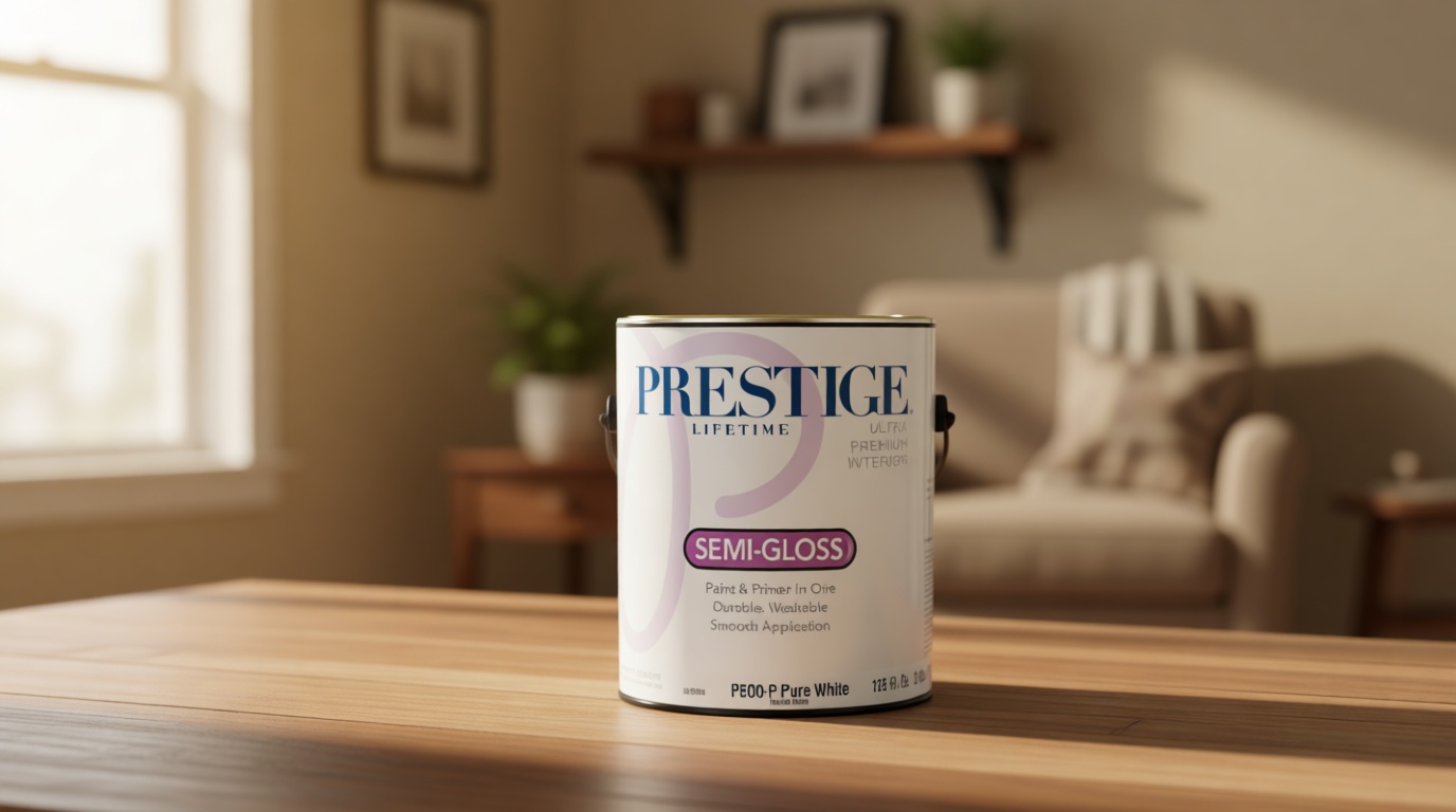 PRESTIGE Paints Interior Paint and Primer In One, 1-Gallon, Semi-Gloss, Comparable Match of Sherwin Williams* Extra White*