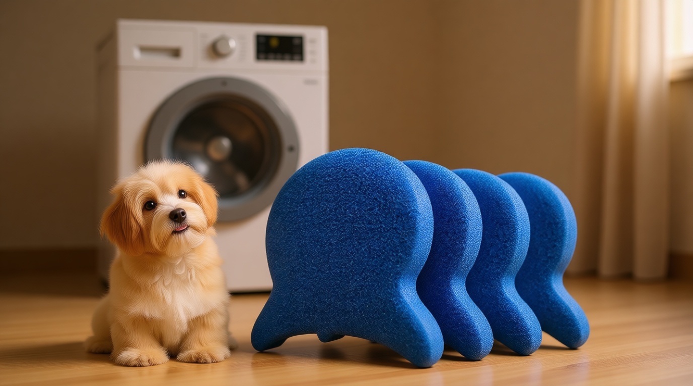 Pet Hair Remover for Laundry, Reusable Dog & Cat Hair Remover Tool, Effectively Removes Pet Hair, Lint and Dander from Bedding and Clothing, Suitable for Washing Machines, Dryers 4PCS