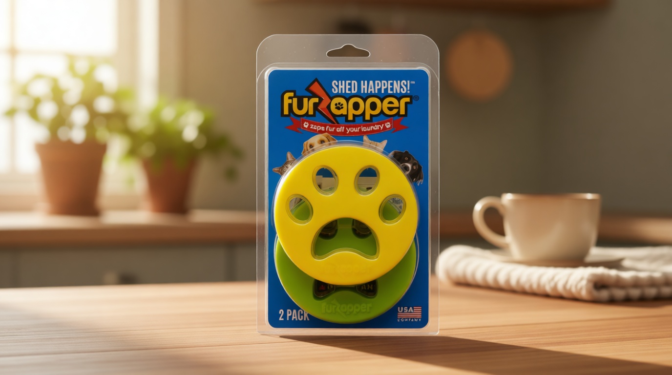 FurZapper Pet Hair Remover for Laundry, 2 Pack - Reusable Dog & Cat Hair Remover Tool As Seen on Shark Tank - Removes Pet Fur, Hair, Lint, Dander From Clothes & Laundry - Use 1 FurZapper Per Pet