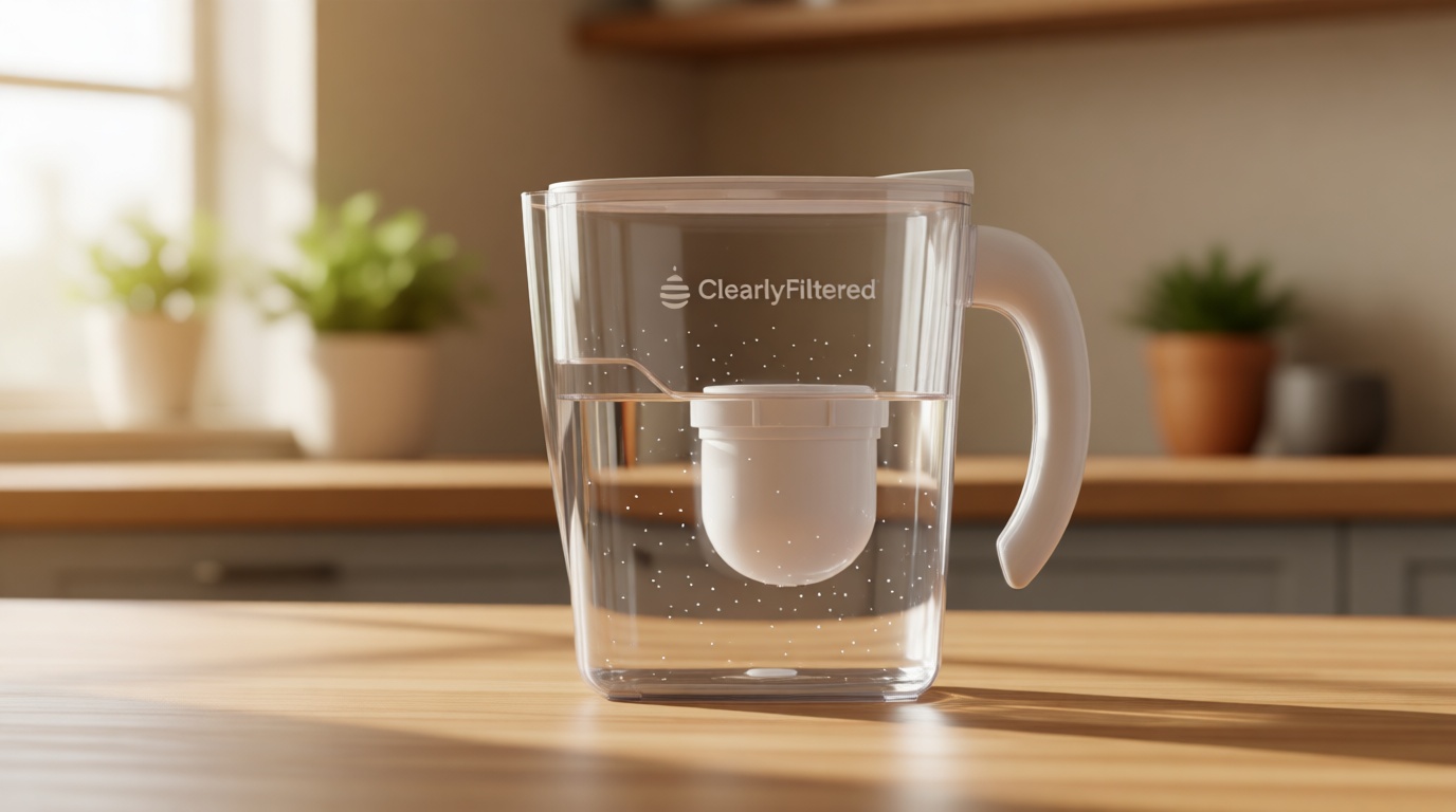 Clearly Filtered No.1 Filtered Water Pitcher/Updated Model/Targets 365+ Contaminants e.g. Fluoride Chlorine PFAS Microplastics Lead Arsenic BPA/BPS Free (Pitcher Includes 1 Filter)