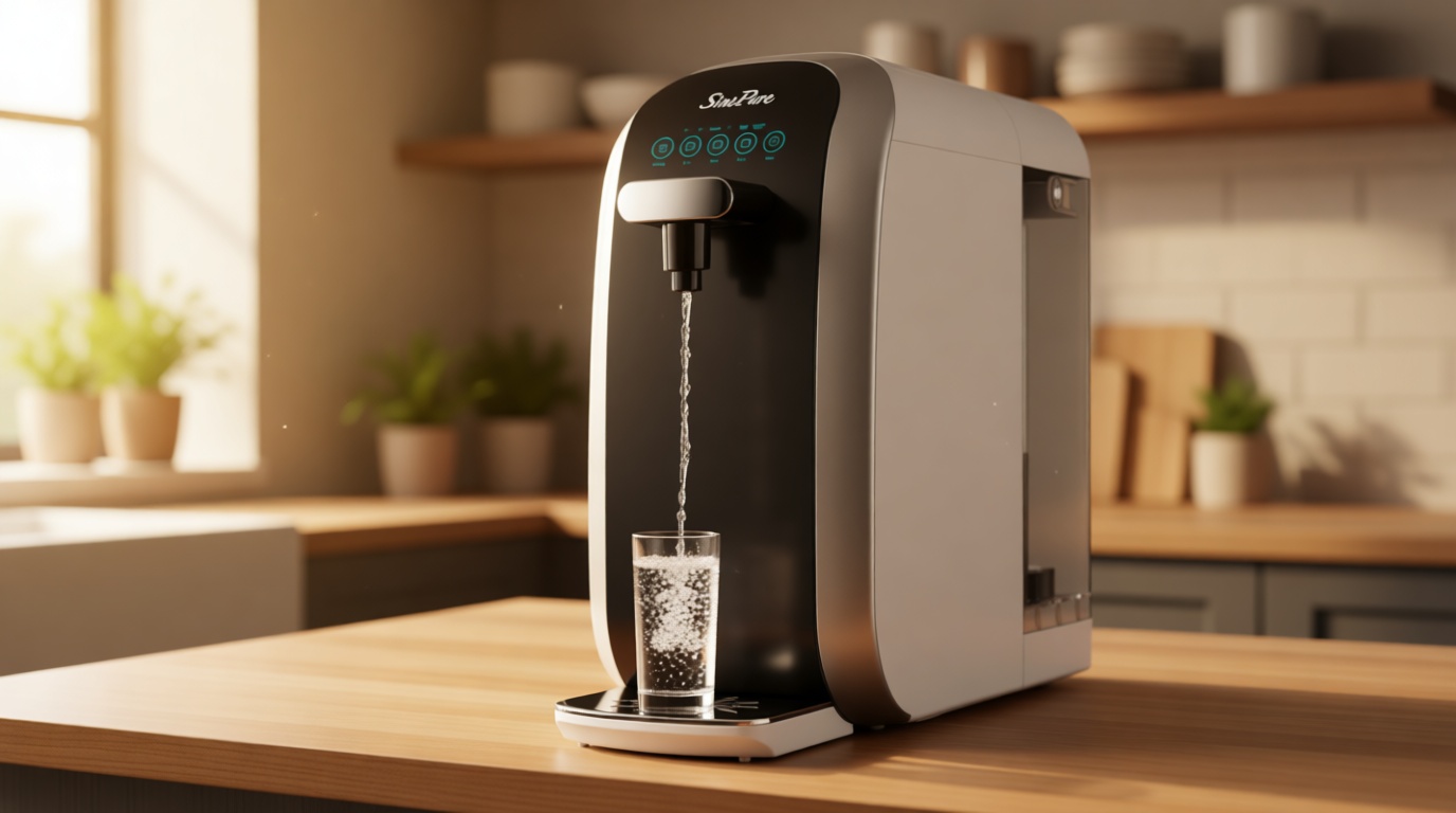 SimPure Y7P-BW UV Countertop Reverse Osmosis Water Filter, NSF/ANSI 58 Certified, 5 Stage RO Water Filtration System, Water Purifier for Home, No Installation, 4: 1 Pure to Drain, Classic Pure Taste