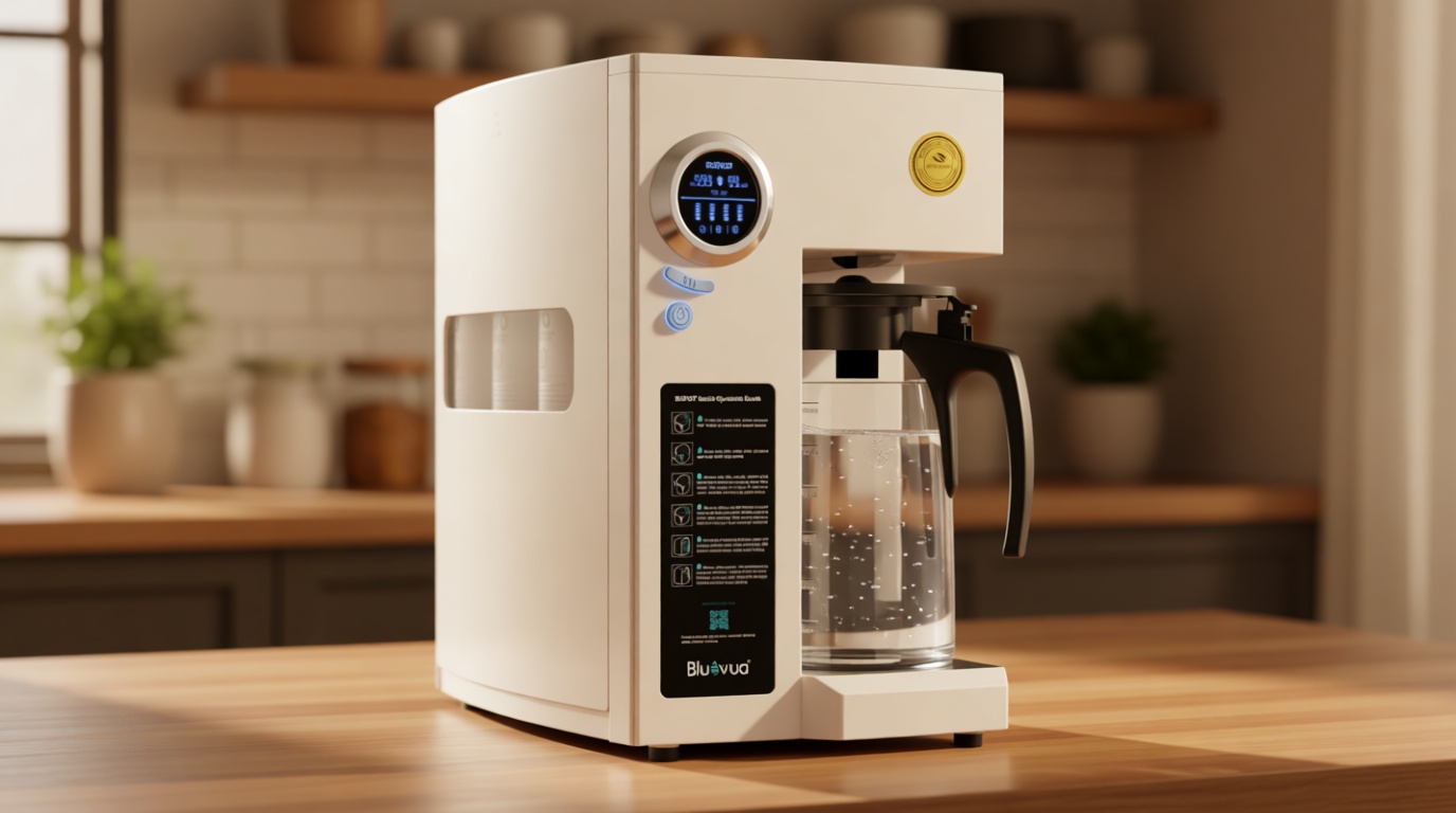 Bluevua RO100ROPOT Countertop Reverse Osmosis Water Filter System, Portable RO Filtration with Remineralization, No Installation, WQA Certified - ROPOT-UV, 6-Stage RO ClimatePartner certified