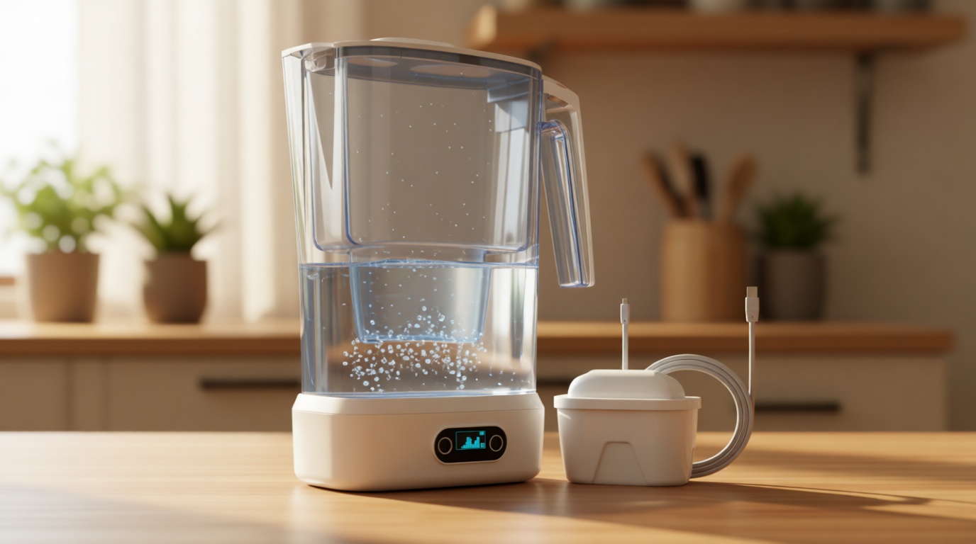 Hydrogen Water Filter Pitcher - BPA Free Rich Hydrogen Water Generator Electrolysis Jug with SPE/PEM. Removes 99% of Lead, Microplastics, PFAS & Chlorine – Advanced UltraFiltration Technology