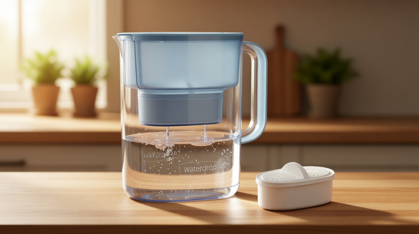 Waterdrop PT-07B Water Filter Pitcher, 10-Cup, NSF Certified, 200-Gallon Long-Life Filter, Improves Coffee & Tea Taste, Reduces PFOA/PFOS and Chlorine, 5X Longer Filter Life, Blue