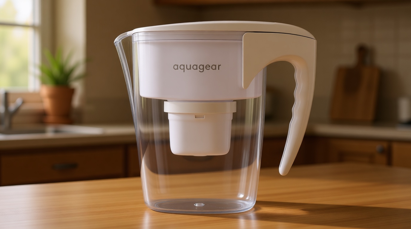 Aquagear Water Filter Pitcher – Lead, Chlorine, PFOA/PFOS, Microplastics Filter, 10 Cup, 120 Gallon Filter Life - Filter Media Made in USA