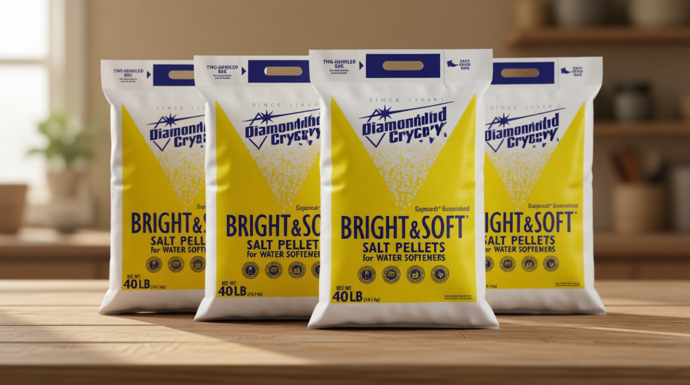 High Purity Water Softener Salt Pellets – 99.8% Pure, Compacted, Anti-Bridging, NSF Certified, High Solubility for Soft Water & Appliance Protection – 4 Pack - Sodium Chloride