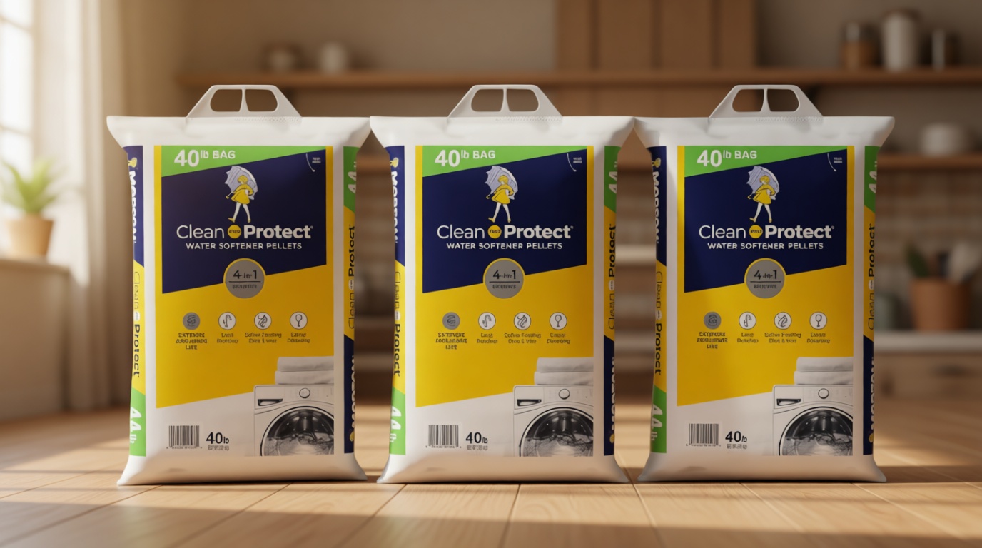(3 Pack) - 40lb bags, Clean and Protect Water Softener Salt. Extends appliance Life; Reduces Hard Water Build Up