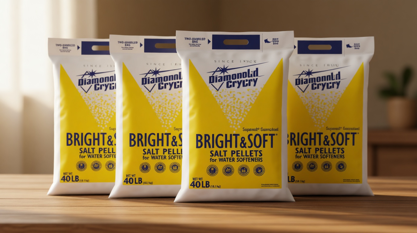 High Purity Water Softener Salt Pellets – 99.8% Pure, Compacted, Anti-Bridging, NSF Certified, High Solubility for Soft Water & Appliance Protection – 4 Pack - Sodium Chloride