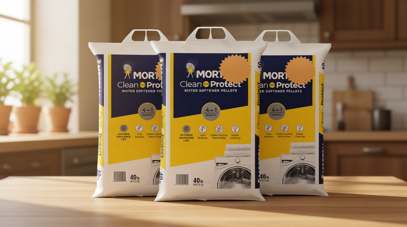 Clean and Protect Water Softener Salt Pellets 3-Pack 40 lb Bags 120 lbs Total Reduces Scale