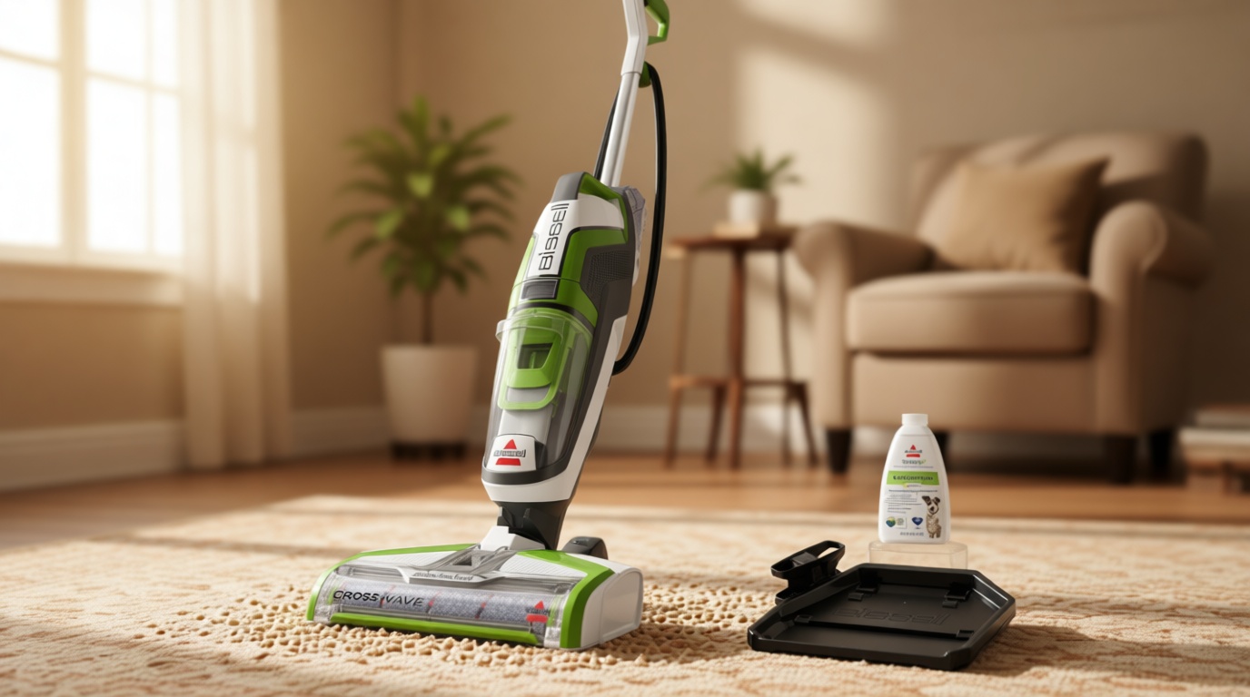 Bissell Crosswave Turbo Vacuum Mop All in One Wet and Dry Vac Combo Hard Floor & Area Rug Cleaner, 3888A