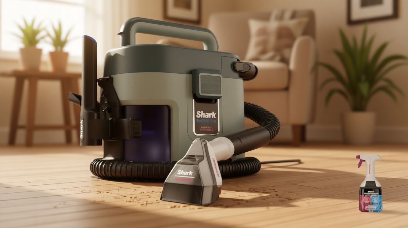 Shark EveryMess Ultra-Powerful 3-in-1 Wet Vac, Dry Vac, & Stain Eliminator with StainForce Technology, Perfect for Homes, Pets, and Cars, 3 Accessories and Cleaning Solution, Gray, VX101