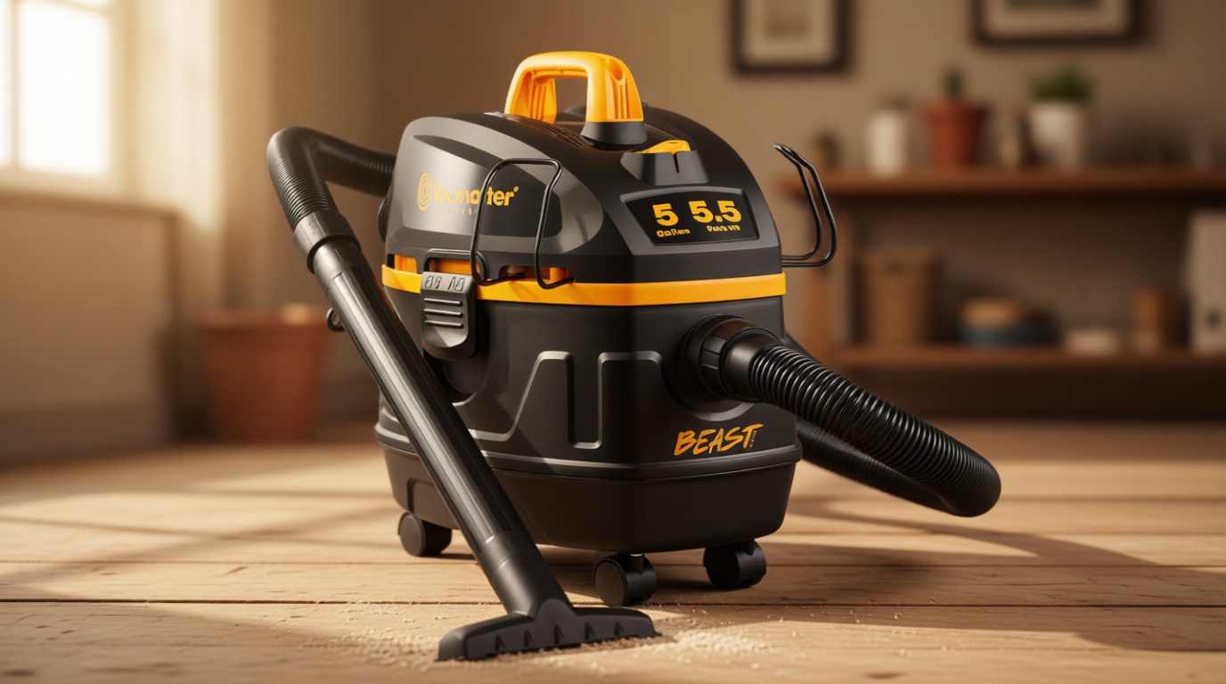 Vacmaster Professional Beast Series VFB511H 0201 5-Gallon 5.5 Peak HP Wet/Dry Vac, Black