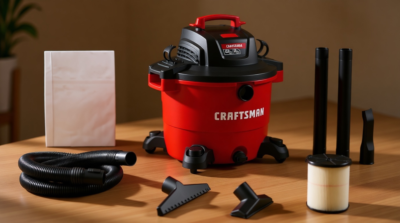 CRAFTSMAN CMXEVBE17595 16 Gallon 6.5 Peak HP Wet Dry Vac, Heavy-Duty Shop Vacuum Wet and Dry with Filter, Dust Bag, Hose and Attachments for Home Projects & Renovations