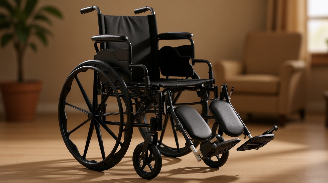 Medline Lightweight Wheelchair for Adults With Swing-Back, Desk-Length Arms, Elevating Leg Rests; 20" x 16"D Seat