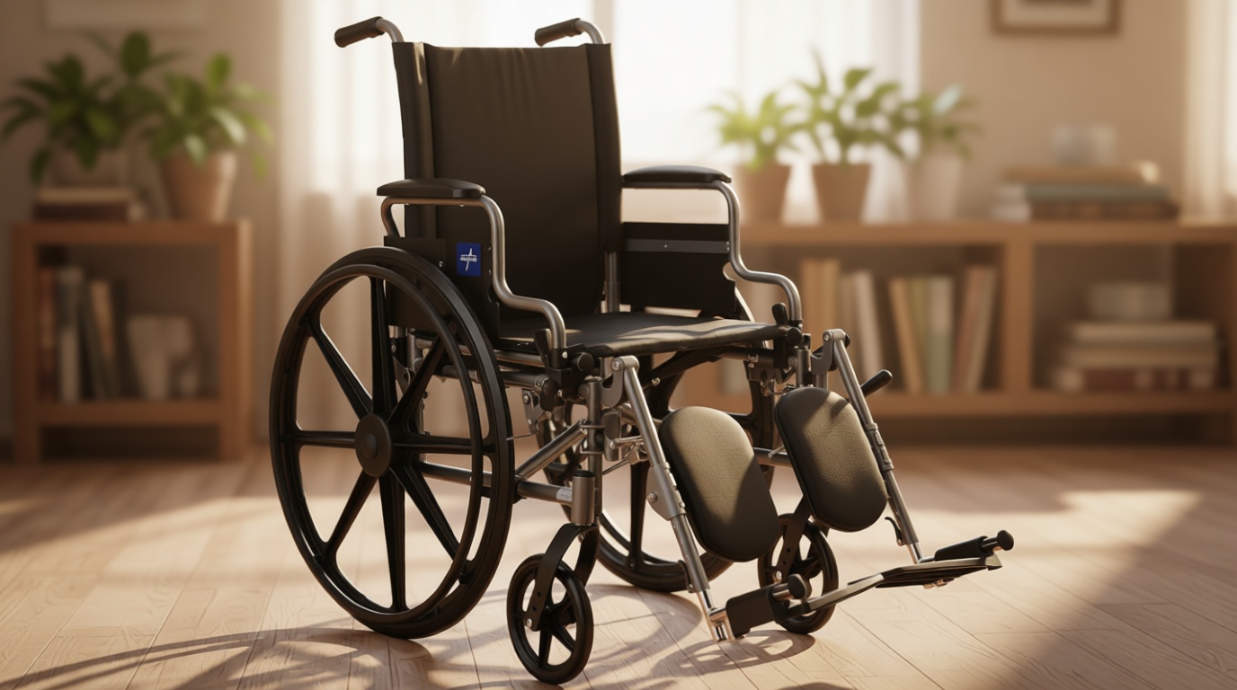 Medline Lightweight Wheelchair for Adults With Swing-Back, Desk-Length Arms, Elevating Leg Rests; 18W" x 16"D Seat