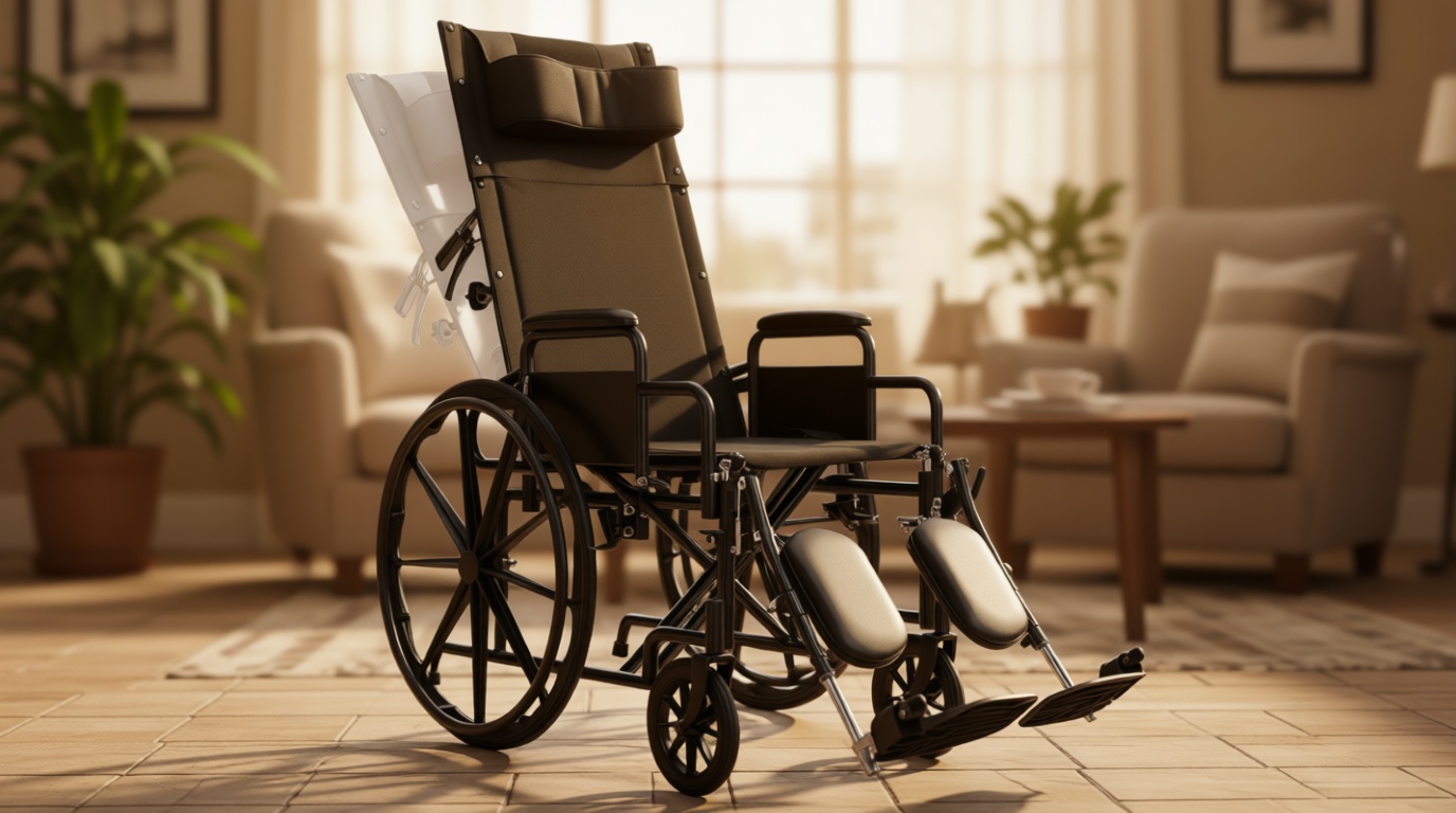 Vive Mobility Reclining Wheelchair with Elevating Leg Rests - Heavy Duty Recliner Wheel Chair for Seniors & Adults -Wide 18" Seat, up to 300lbs -High Back, w/Leg & Head Support -Comfortable Headrest