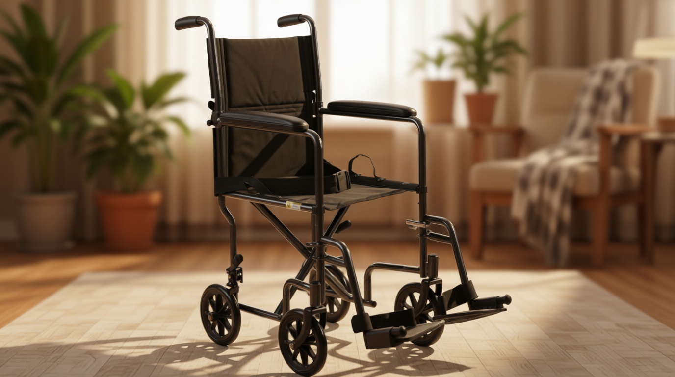 Drive Medical Lightweight Folding Transport Wheelchair - Reliable Mobility Support - Durable Steel Frame - Swing-Away Footrests - Compact Travel Design - Silver