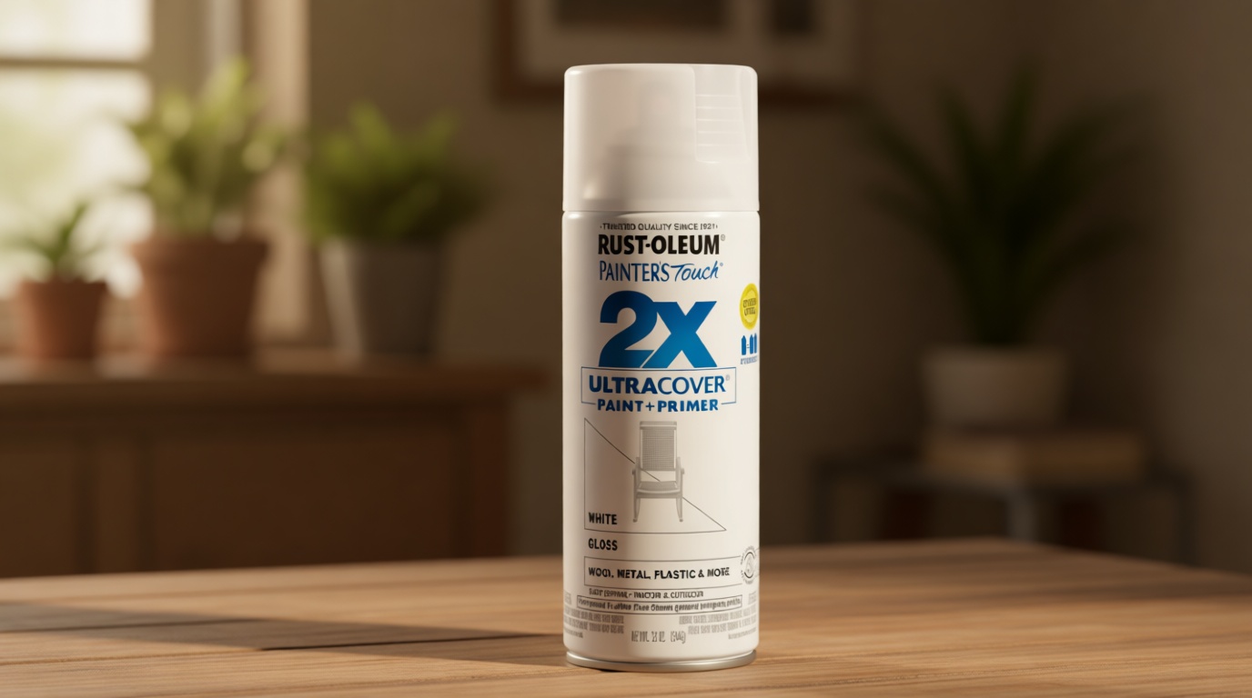 Rust-Oleum 334048 Painter's Touch 2X Ultra Cover Spray Paint, 12 oz, Gloss White