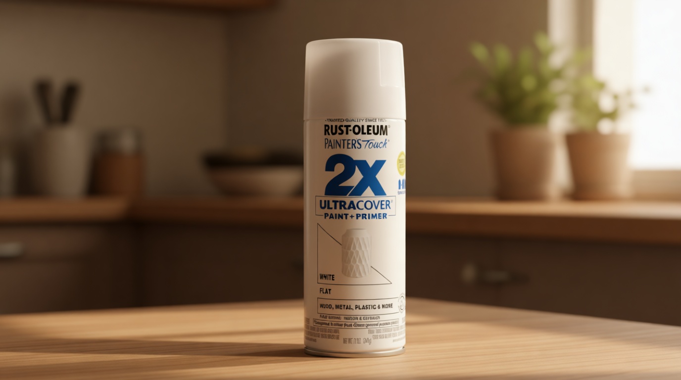 Rust-Oleum 249126 Painter's Touch 2X Ultra Cover Spray Paint, 12 oz, Flat White