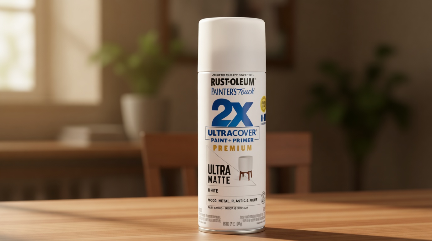 Rust-Oleum 331181 Painter's Touch 2X Ultra Cover Spray Paint, 12 oz, Ultra Matte White