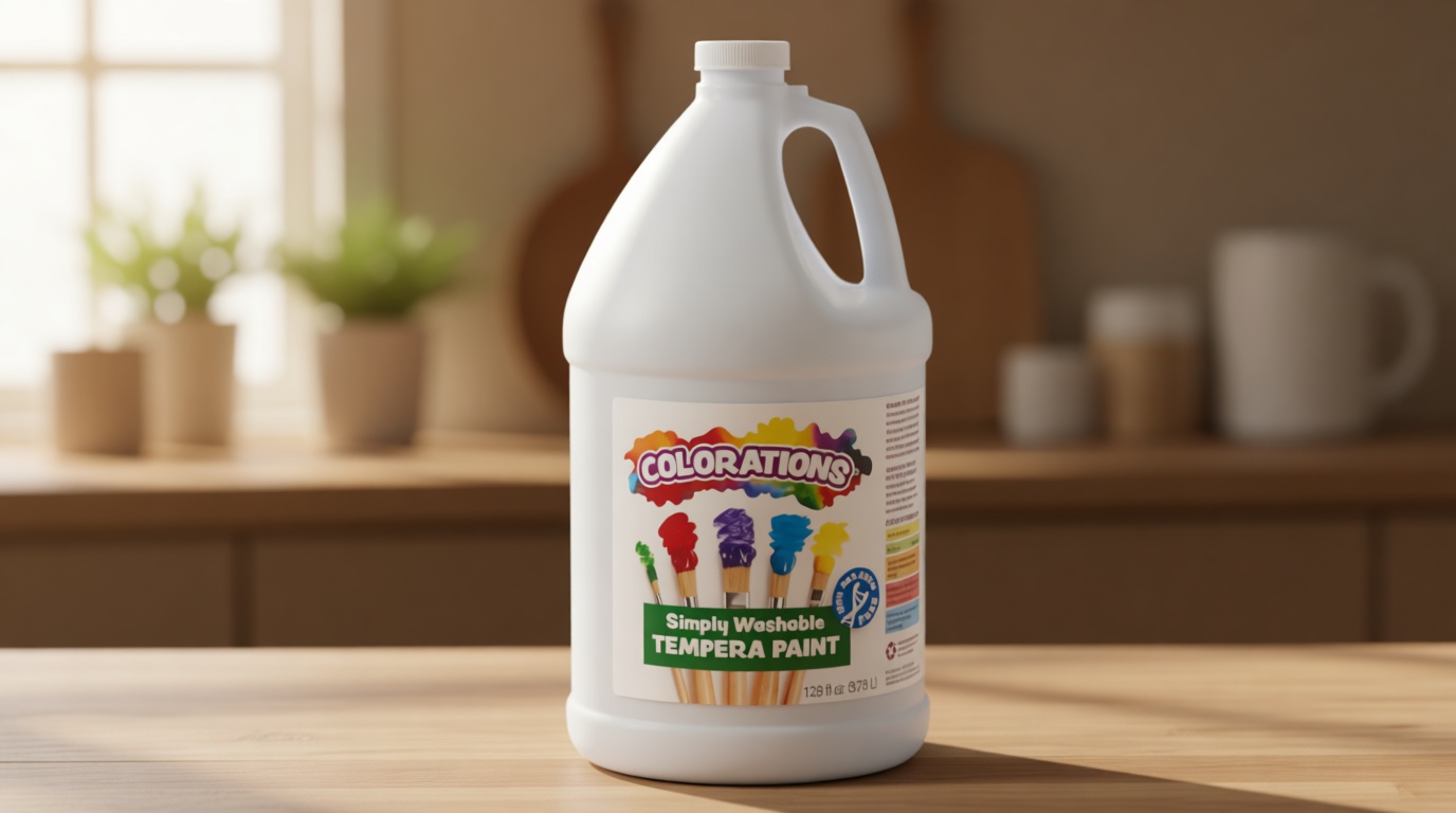 Colorations Paraben-Free Washable Tempera Paint for Kids - 1 Gallon Value Size. Vibrant White. Non-Toxic and Made in The USA