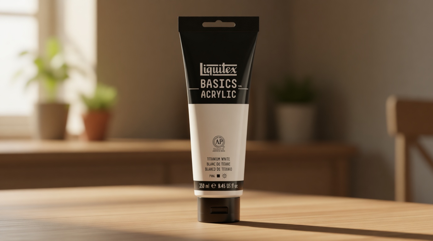 Liquitex BASICS Acrylic Paint, 250ml (8.5-oz) Tube, Titanium White
