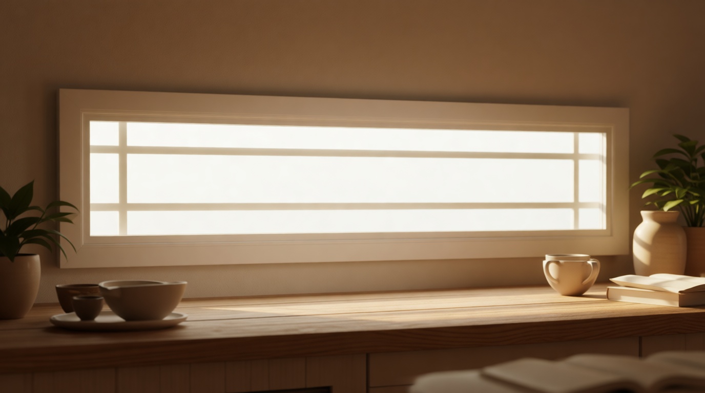 Prairie 47.5" x 11.5" White New Construction Decorative Glass Window