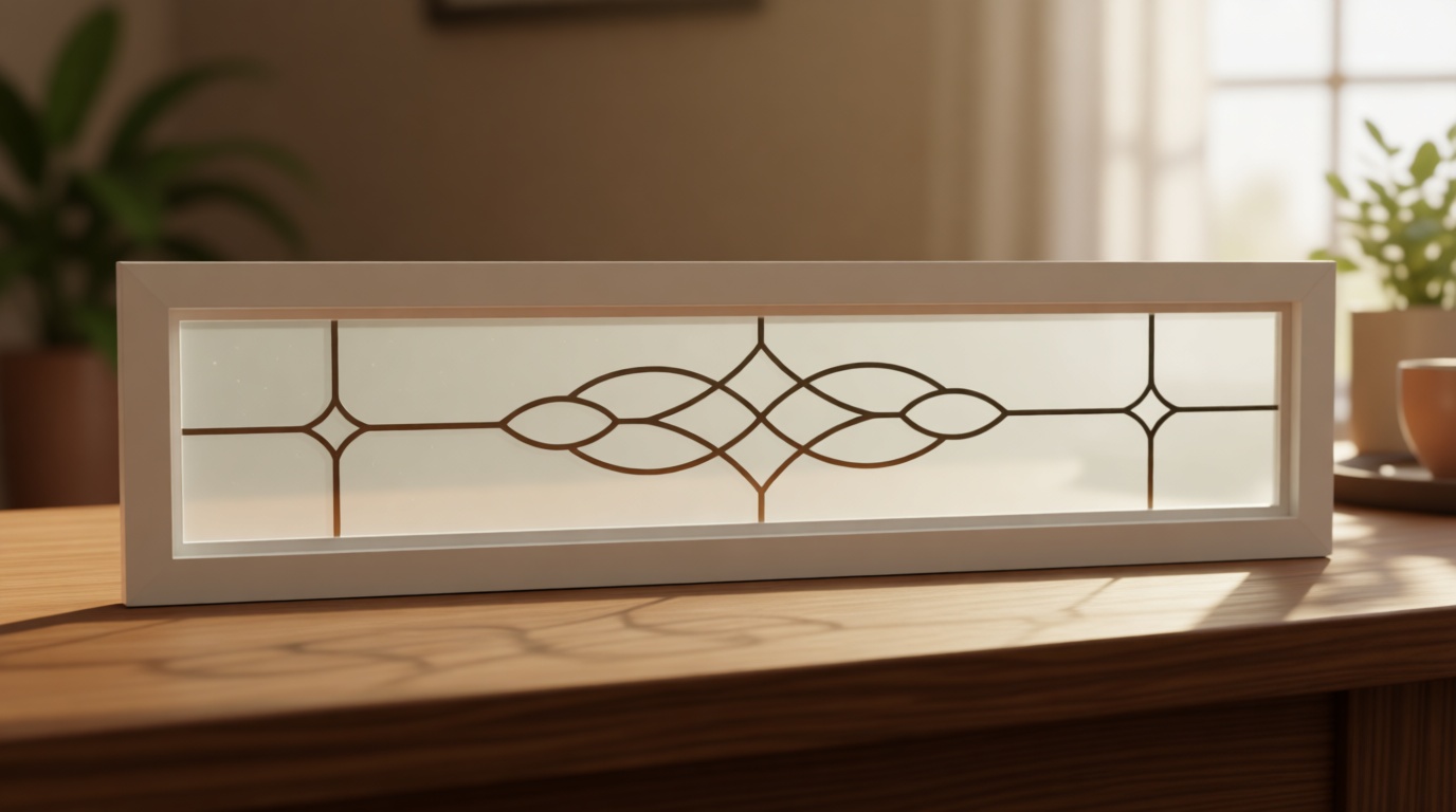 Manchester 47.5" x 11.5" White New Construction Decorative Glass Window