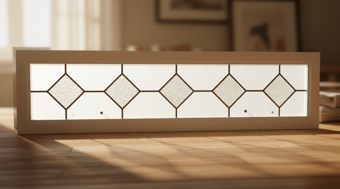 Mission 47.5" x 11.5" White New Construction Decorative Glass Window