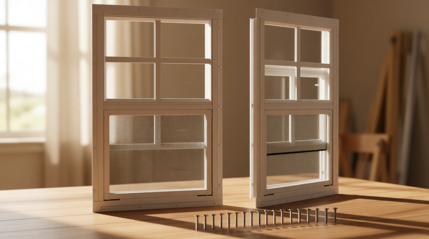 COLORPAPA 2 Pack Shed Windows,12" x 18" Small Sliding Windows,Flush Mount Windows with Tempered Glass and Fiberglass Screen for Shed, Chicken Coop, Playhouse, Household, Garage, Barns (White)