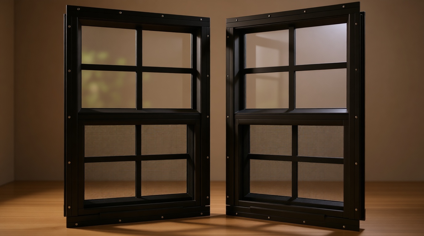 WRISIN 2 Pack Shed Windows 24" W x 36" H Flush Mount, Black Household Windows for Playhouses, Barns, Chicken Coop