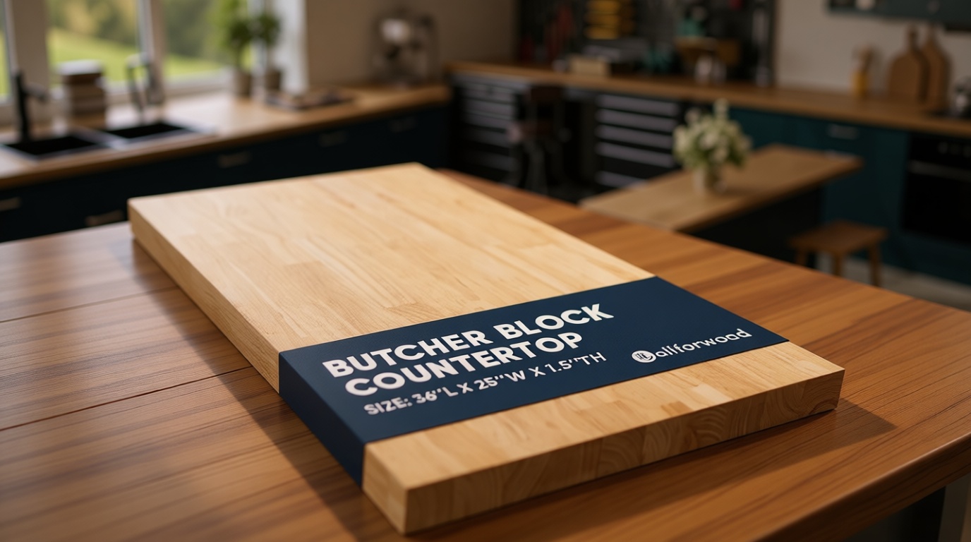 36''L x 25''W x 1.5''Th Hevea Solid Wood Butcher Block Countertop, Butcher Block Table Top for DIY Washer Dryer/Island/Kitchen Countertop (Unfinished)