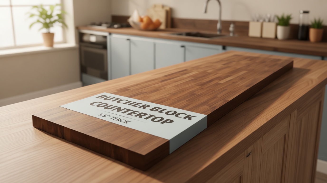 Howizz Walnut Butcher Block Countertop 60 x 25 x 1.5 Inches - Solid Wood Table Top for Desk Top, Dining Table, Workbench Top